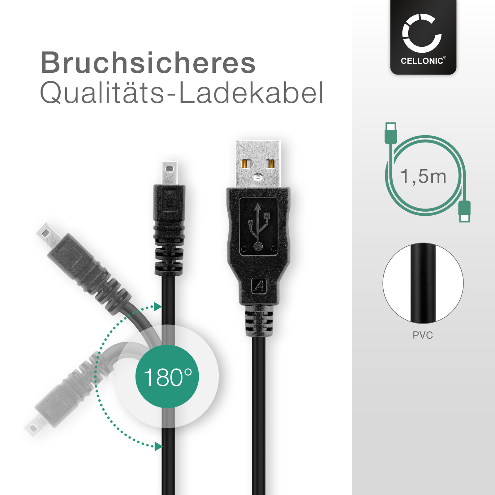  USB Kabel Nikon Coolpix A100 Coolpix L820 Coolpix 7600 Ladekabel 1A schwarz
