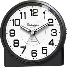 Eichmüller Funkwecker klassisch mit Licht, Alarm, Schlummer und Leuchtzeiger