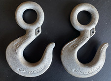 Pair Crosby-Laughlin Cast Iron C Hooks "SWL  1  1/2" Measure 5 1/2" x 3 1/2" EUC