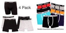 4 Mens Boxer Briefs Cotton Color Wave Black Gray Lot Underwear S M L XL XXL XXXL