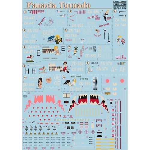 Decal for airplane 1:72 Panavia Tornado Waterslide decals Print Scale 72-040 - Picture 13 of 24