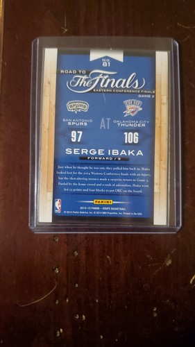 2014-15 Panini NBA Hoops Road To The Finals 011 /299 Serge Ibaka #81 OKC Thunder - Picture 2 of 2