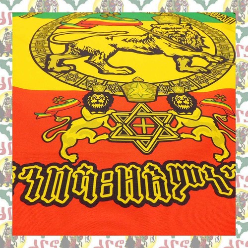 drs / Lion of Judah wall decoration With fringe / Tapestry Ethiopia - Picture 5 of 7