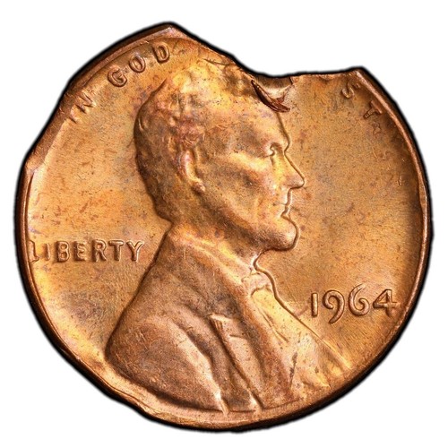 1964 Lincoln Cent PCGS MS63RD 5% Double Curved Clip Mint Error Coin 1C - Picture 2 of 17