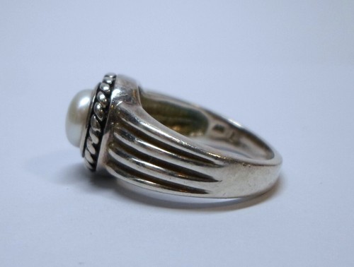 Vintage MABE PEARL & STERLING SILVER RING Size 7 - Signed NV 6.2 Grams - Picture 5 of 8