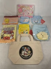 Sanrio Cinnamoroll Pompompurin Others Lot of 7 Zip Bags Mini Pouch Lunch Tote