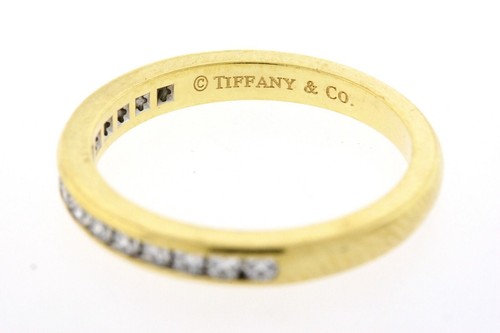 Tiffany & Co. Diamond Wedding Band 18k Yellow Gold .21ct sz 5.5 $3050 - Picture 5 of 8