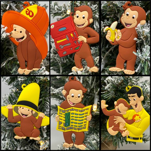 Curious George Weihnachtsschmuck 6-teiliges Set Mann mit der großen gelben Mütze - Bild 10 von 10