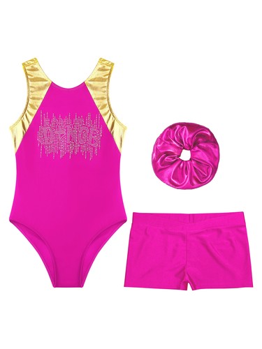 Kids Girls Jumpsuit And Bottoms Dance Bodysuit Performance Leotard With Shorts - Picture 32 of 59