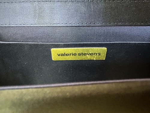Valerie Stevens - Navy Satin with black lace overlay dress purse - Picture 3 of 4