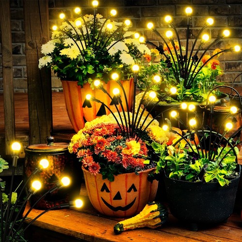 2PCS Outdoor Solar Garden Decorative Lights Flowers Fireworks Firefly Landscape - Picture 11 of 19