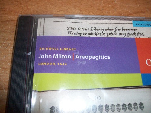 Areopagitica by John Milton (1998, CD-ROM WIN 95/98) Bridwell Library Book NEW - Picture 2 of 4