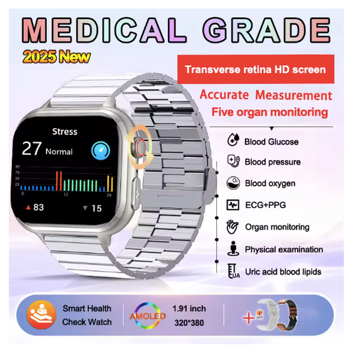 heart blood pressure sugar medical grade bluetooth monitor glucose smart watch62 - Picture 24 of 24