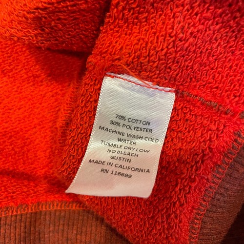 Gustin Sweater Mens M Orange Red Pullover Crew Neck Raglan Knit Sweatshirt - Picture 10 of 10