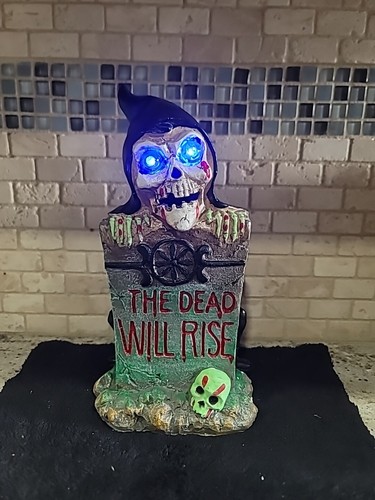 Solar Halloween Decoration Graveyard Tombstone Garden Scary Skeleton Led Rgb  - Picture 2 of 7