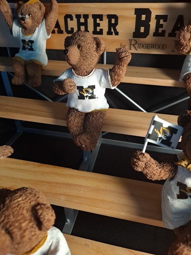 University Of Missouri MIZZOU Bleacher Bears Set mit Ständer Regal Sitter OOP RARE - Bild 4 von 9