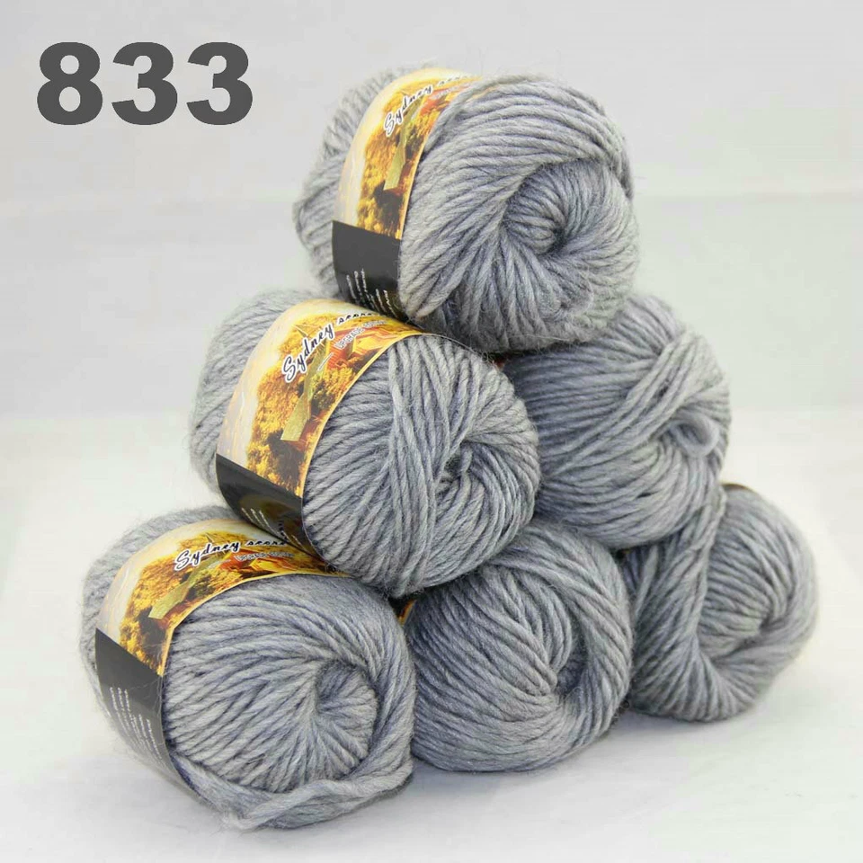 SALE 6BallsX50gr Warm Colorful Rugs Knitting Wool Blankets Crocheted Yarn 33