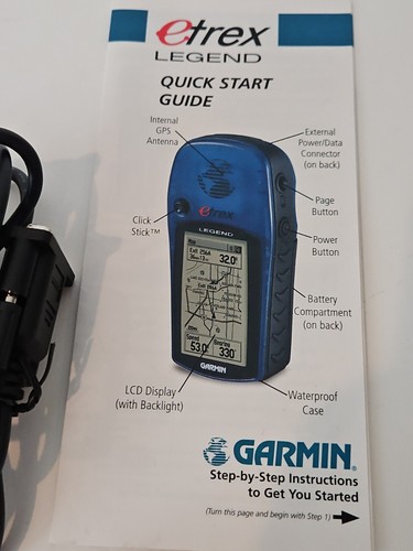 Garmin eTrex Legend Handheld GPS Navigator, Blue LCD Display Waterproof Hiking - Picture 2 of 11