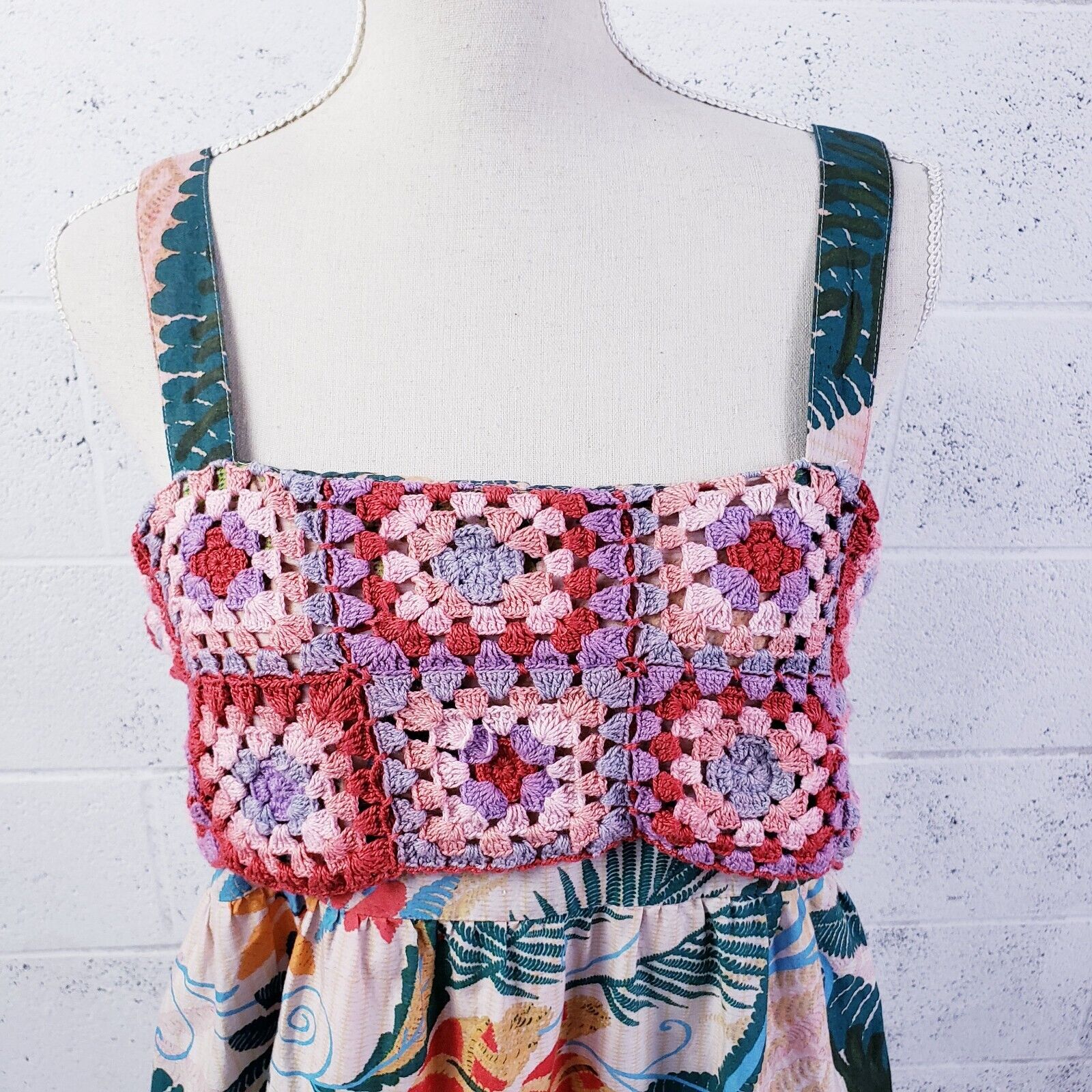 Farm Rio Womens Medium Crochet Mini Dress Sleevel… - image 5