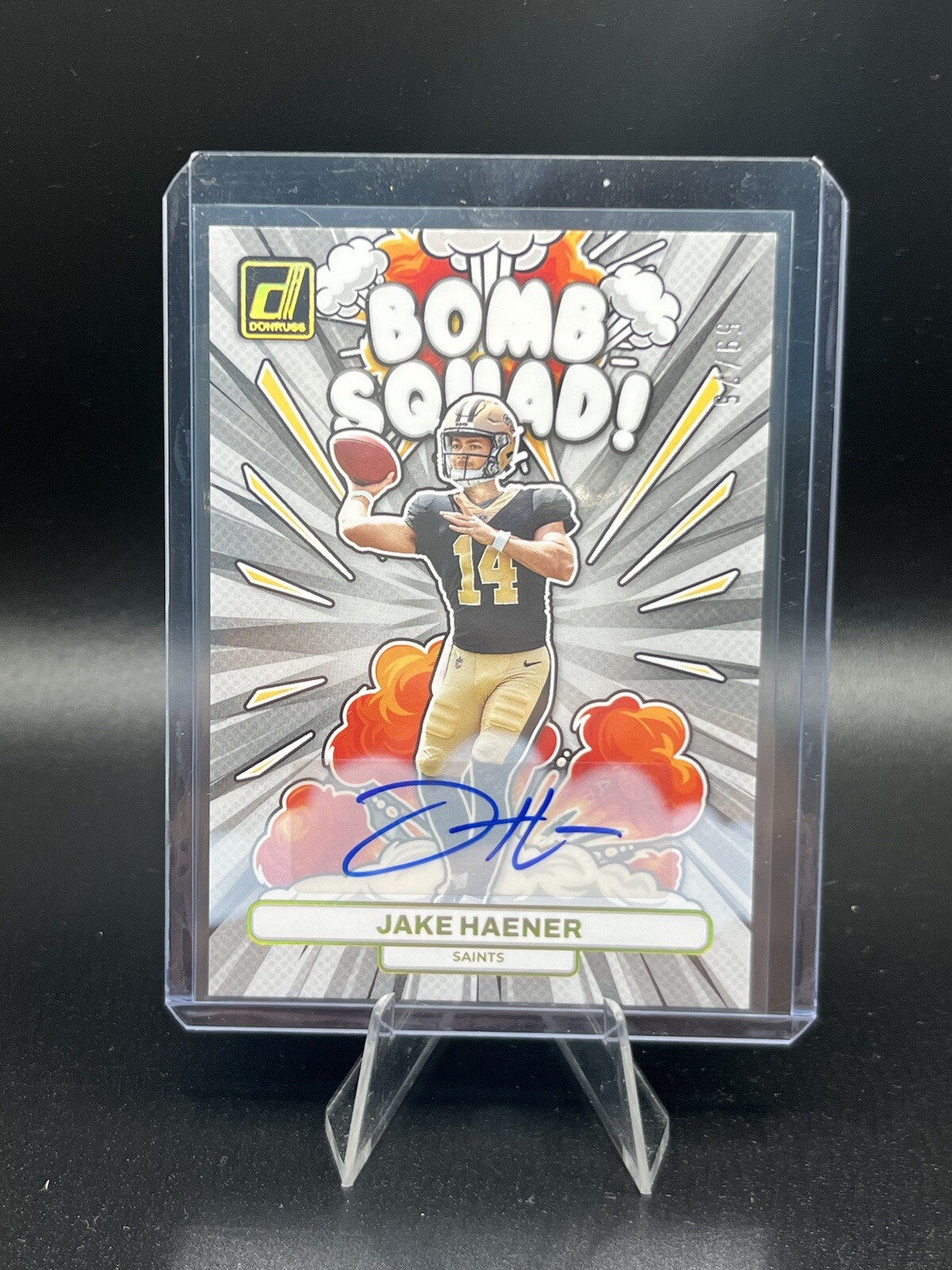 2023 Panini Donruss Jake Haener Bomb Squad Rookie Auto #'d 59/75