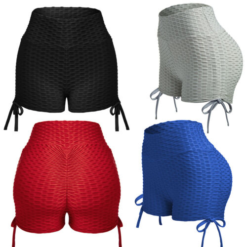 Womens High Waist Shorts Hip Lift Scrunch Booty Yoga Pants Tiktok Gym Leggings - Picture 5 of 16