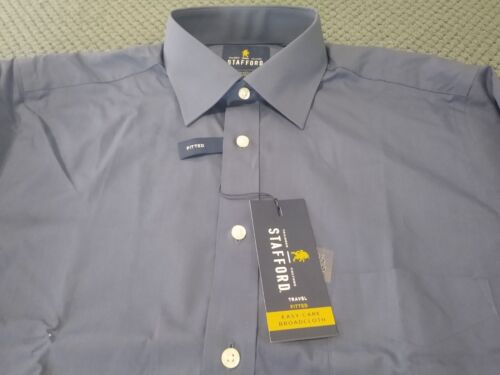 Stafford button up travel shirt fitted size 15.5-34/35 - Picture 4 of 16