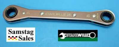 STAHLWILLE 25-12x13 Germany 12mm x 13mm Flat Ratchet Ring Spanner