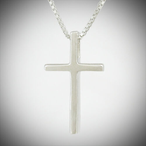Piccolo Ciondolo a Croce Profonda in MASSICCIO ""925"" Argento Sterling - Scelta di Catene, NUOVO! - Foto 3 di 18