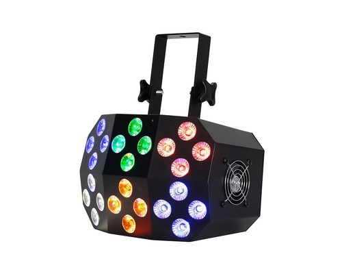 2 Pack Eliminator Lighting Mega Wash 24 RGBWA+UV LED Effect Lights + DMX Cables - Picture 2 of 5