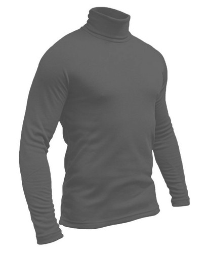 Mens Jersey Cotton Roll Neck Polo Turtleneck Ski Golf Winter Top - Picture 11 of 11