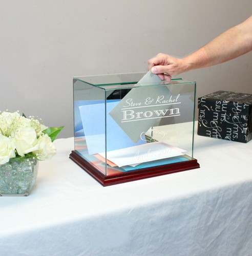 Personalized Wedding Card Box Rectangle - Card Holder - Free Engraving - Picture 5 of 14
