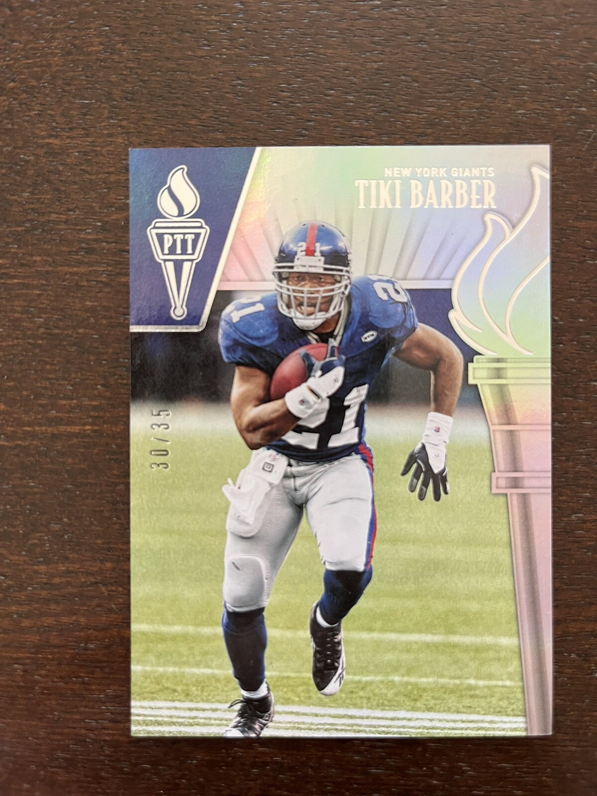 Tiki Barber SP 2019 Passing The Torch #31 SILVER Parallel #/35 Giants RB
