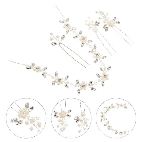 4 Pcs Bridal Hair Accessories Set Miss Bridesmaid Headband Crystal