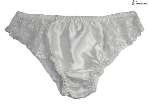 100% Natural Silk Women's Knickers Low Rise Briefs With Lace Solid Size S M ... - Picture 6 of 11