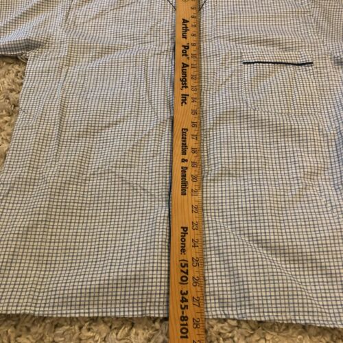 Herren Pyjama Set Botanik 500 blau kariert Kurzarm Permanent Press Vintage - Bild 5 von 9