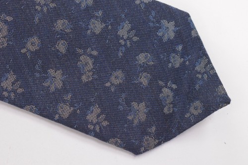 Luciano Barbera NWT Neck Tie In Blue With Blue & Light Brown Flowers - Picture 2 of 7