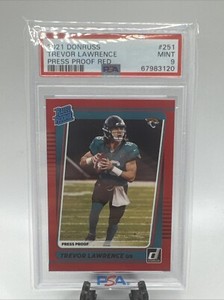 2021-22 Panini Donruss Red Press Proof Trevor Lawrence Rookie Card Psa 9 Jaguars