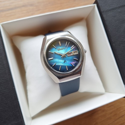 Reloj Automático Ultra Raro Oriente Mexicano 27 Joyas Nácar Esfera Azul - Imagen 5 de 11