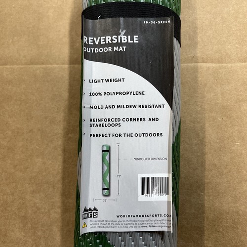 Reversible Outdoor Floor Mat 36” X 72” Green - Picture 2 of 3