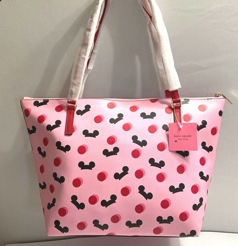NWT! GENUINE Disney Parks Kate Spade~Mickey Mouse Pink Ears Hat Tote ACTUAL BAG - Picture 3 of 12