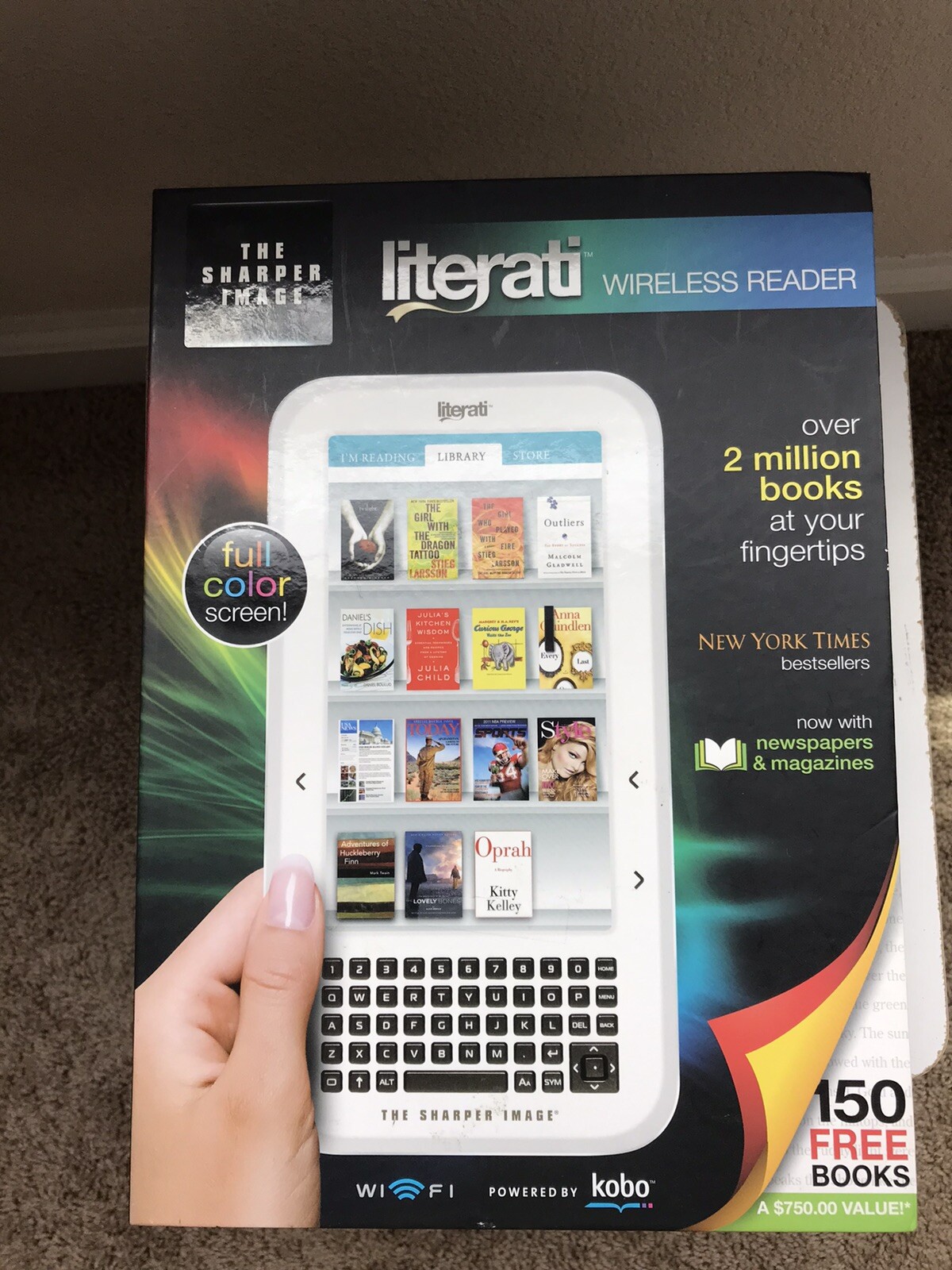 Sharper Image Literati Wireless E-Reader with Full Color Screen Brand New-image