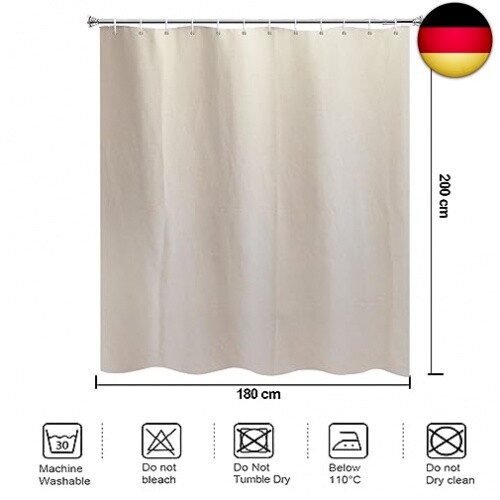 YISURE Duschvorhang Beige 180x200 Leinen, schwer Badevorhang Textil Stoff - Bild 6 von 7