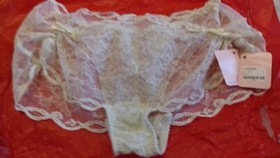 AGENT PROVOCATEUR RARE VINTAGE CREAM LACE LOVE BRIEF SIZE LARGE UK 12  BNWT