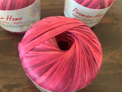 Neu Menge 3 Premier Home Raffia Garn roter Ahorn 99-09 #4 mittleres Gewicht 1,23oz - Bild 3 von 6