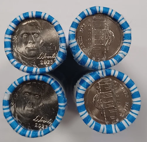 2023 P Jefferson Nickel Rolls (2) BU Unopened Uncirculated N.F. String&Son Inc