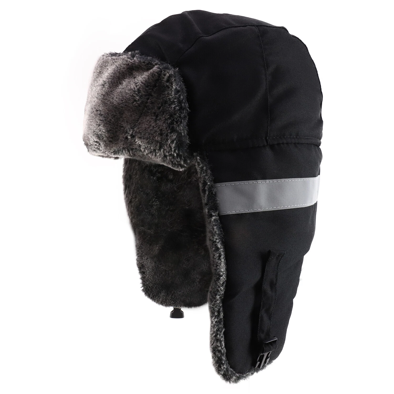 High Visibility Reflective Striped Neon Safety Soft Fur Trooper Hat - FREESHIP