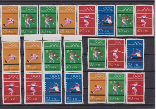 Bund 1972, Olympische Sommerspiele, alle Zusammendrucke, postfrisch. - Bild 2 von 2