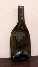 Flat Wine Bottle Flattened Melted Dark Glass 12" Cutting Board Cheese Tray