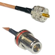 RG400 PL259 UHF Male to N FEMALE BULKHEAD Coaxial RF Cable USA-Ship Lot