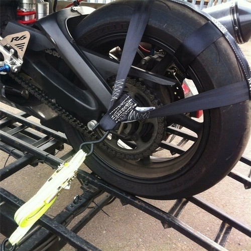 Black Universal Motorcycle Rear Wheel Handlebar Transport Bar Tie Down Strap ×1 - Bild 4 von 9